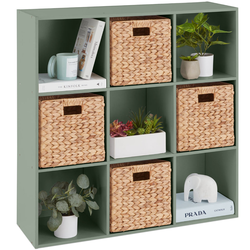 9-Cube Bookshelf 13.5in Storage Display w/ Removable Panels Customizable