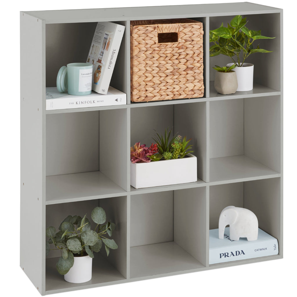 9-Cube Bookshelf 13.5in Storage Display w/ Removable Panels Customizable