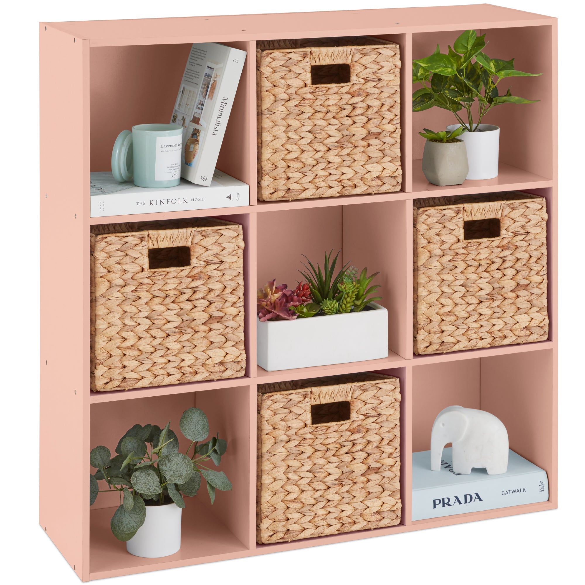 9-Cube Bookshelf 13.5in Storage Display w/ Removable Panels Customizable