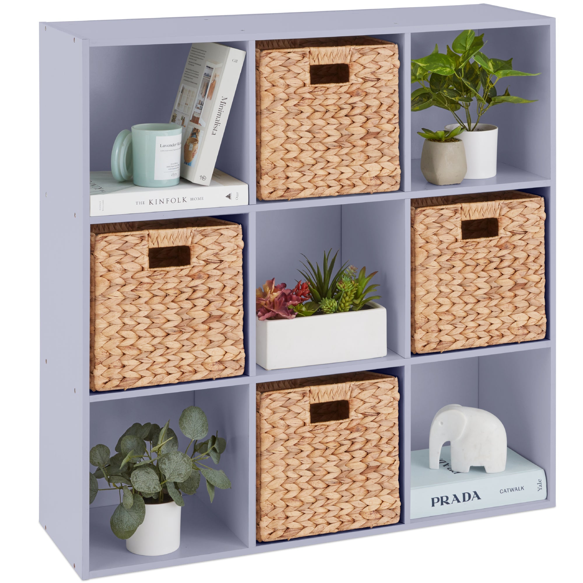 9-Cube Bookshelf 13.5in Storage Display w/ Removable Panels Customizable