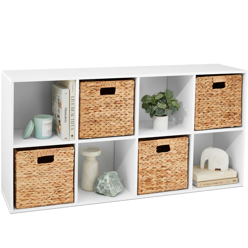 8-Cube Bookshelf 13.5in Storage Display w/ Removable Panels Customizable