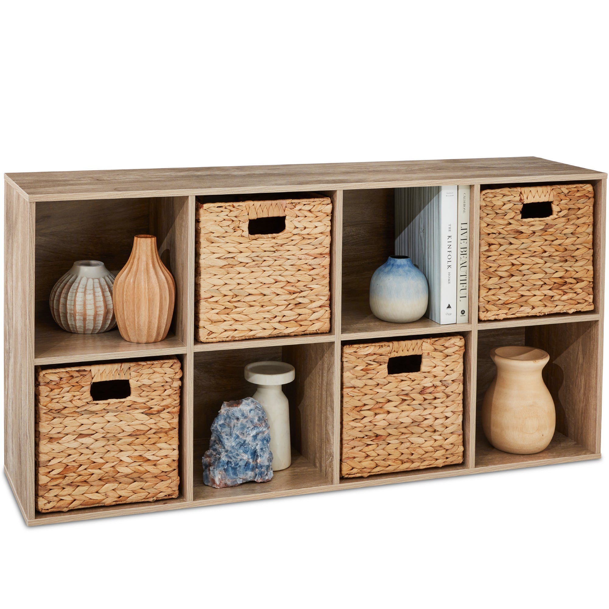 8-Cube Bookshelf 13.5in Storage Display w/ Removable Panels Customizable