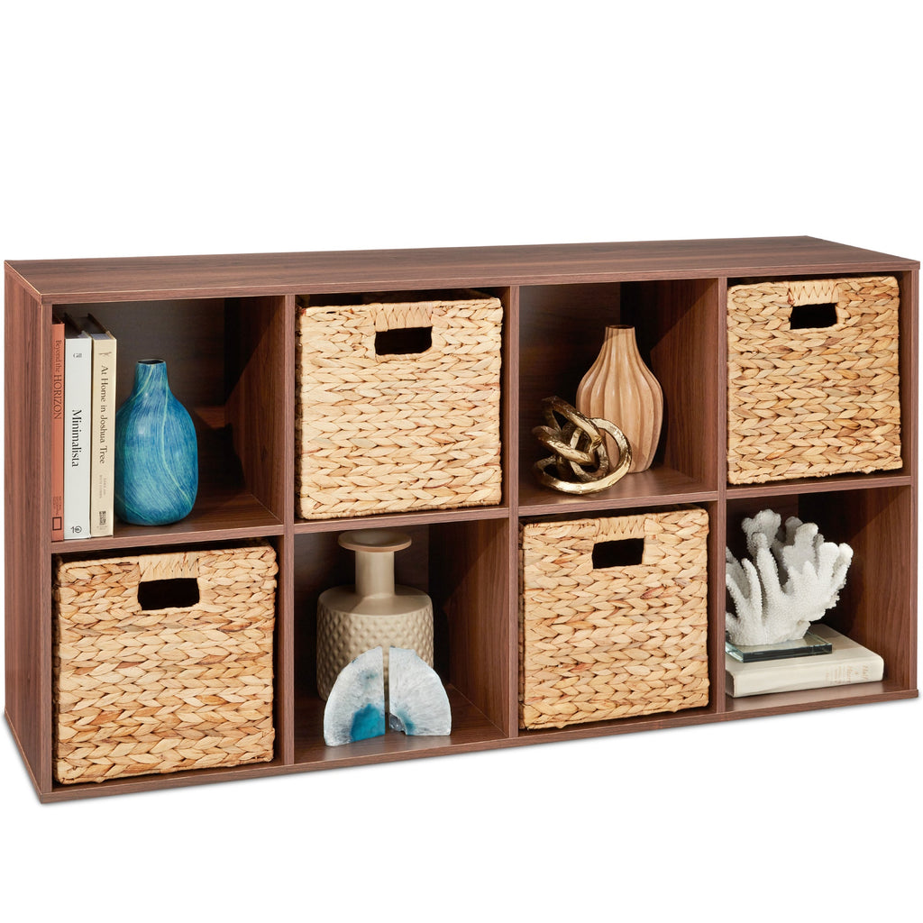 8-Cube Bookshelf 13.5in Storage Display w/ Removable Panels Customizable