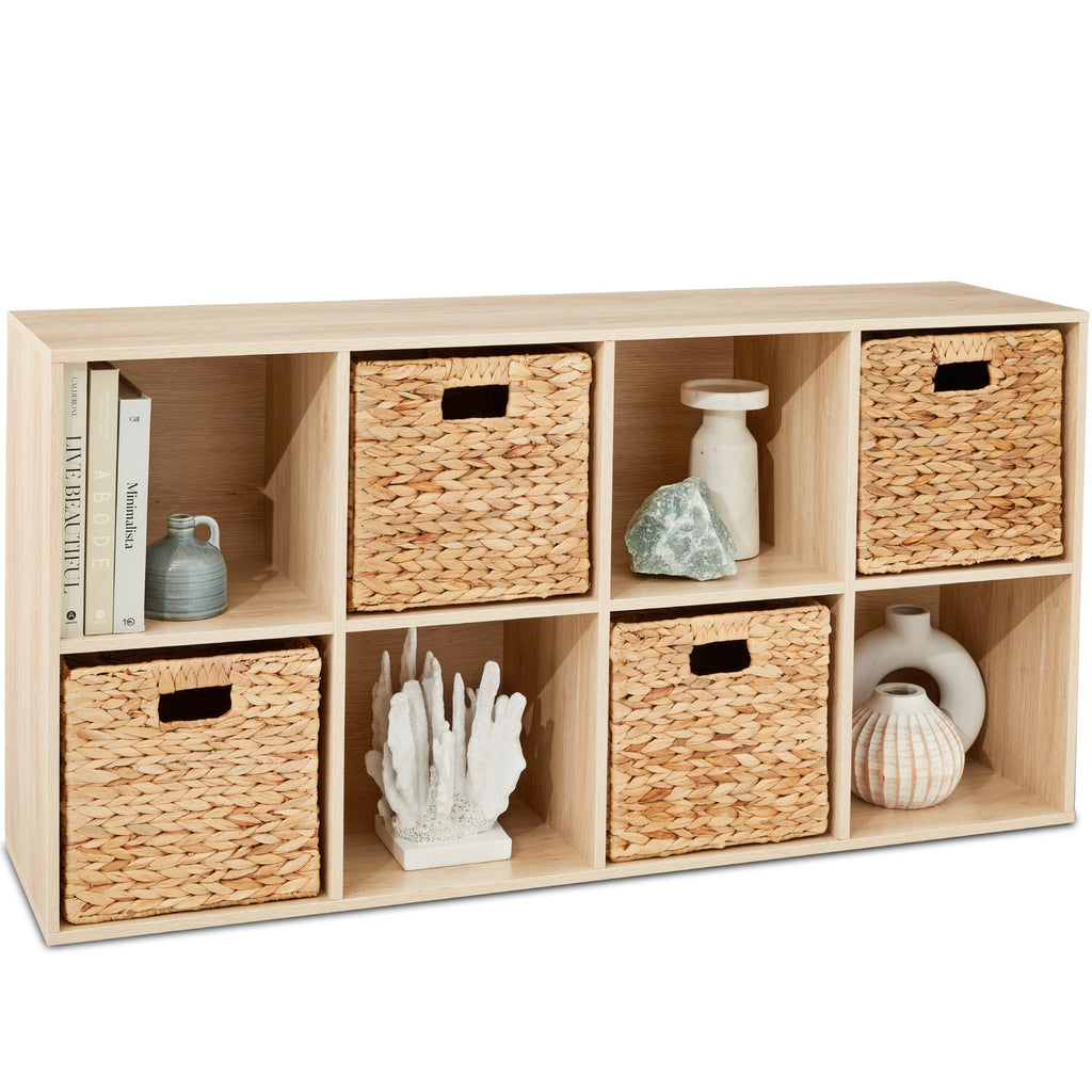 8-Cube Bookshelf 13.5in Storage Display w/ Removable Panels Customizable