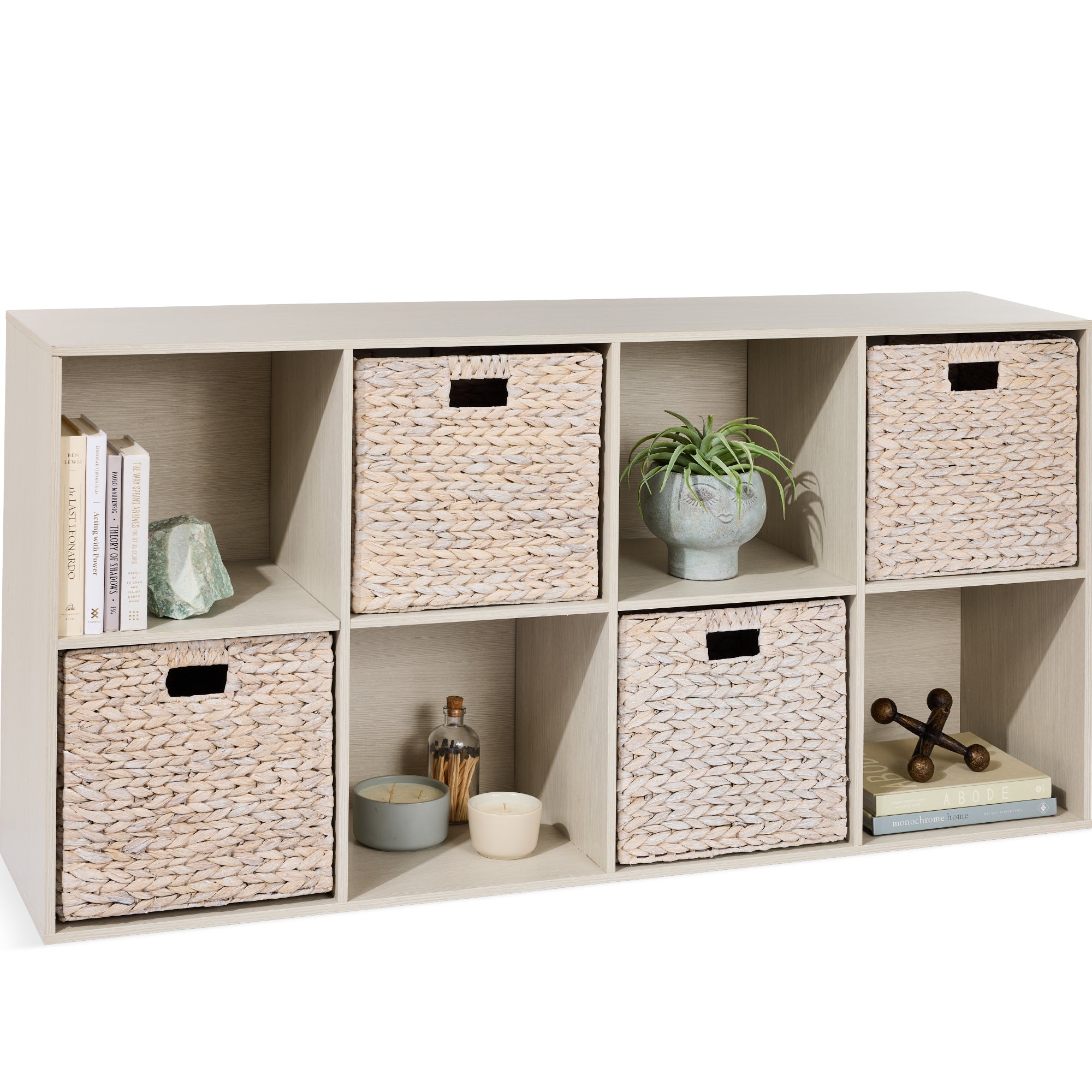 8-Cube Bookshelf 13.5in Storage Display w/ Removable Panels Customizable