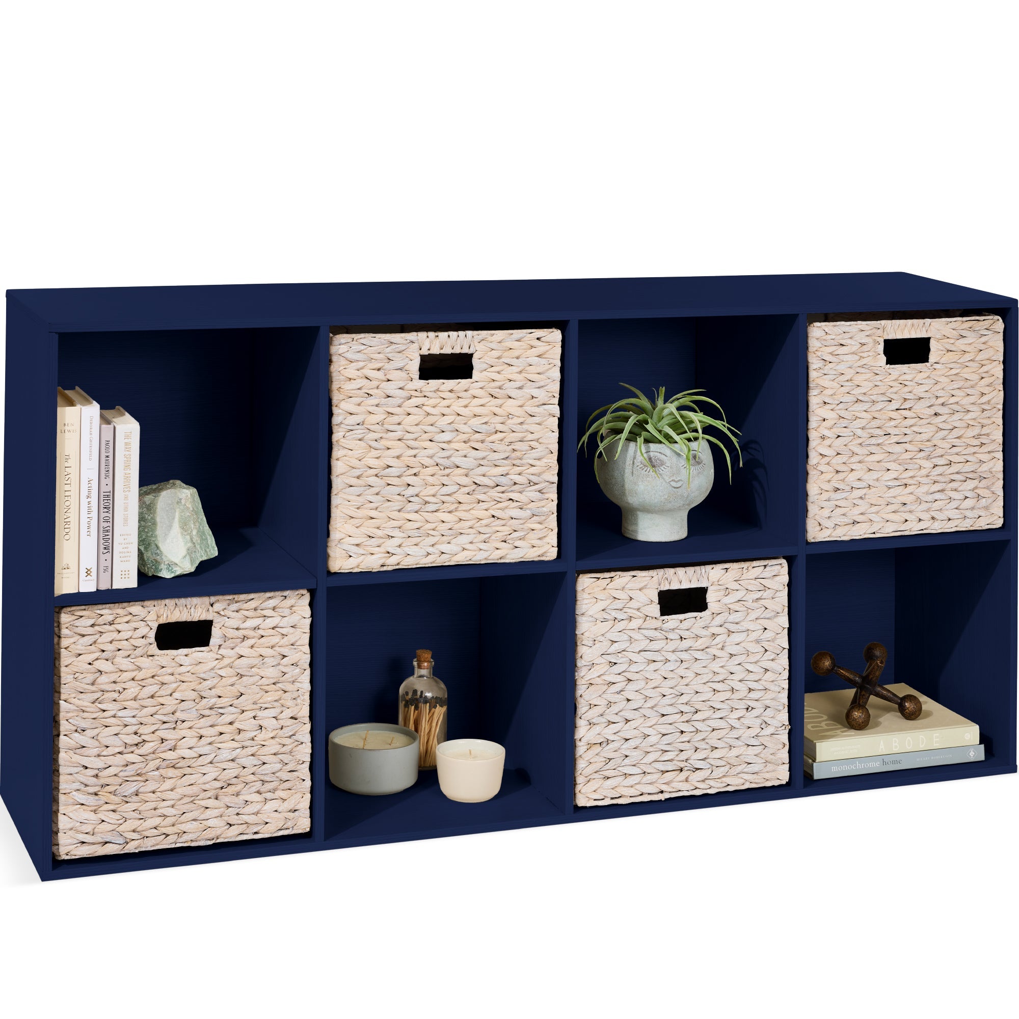 8-Cube Bookshelf 13.5in Storage Display w/ Removable Panels Customizable