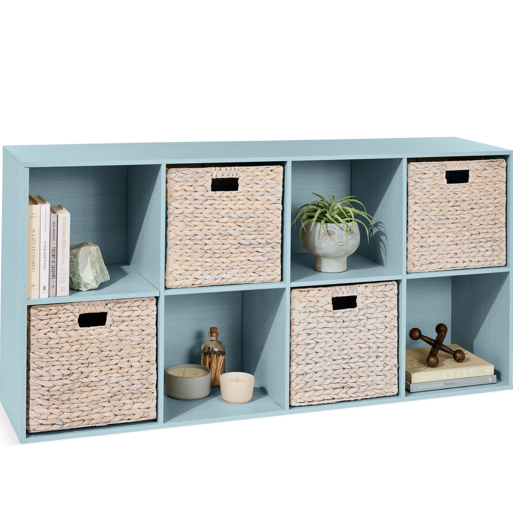 8-Cube Bookshelf 13.5in Storage Display w/ Removable Panels Customizable