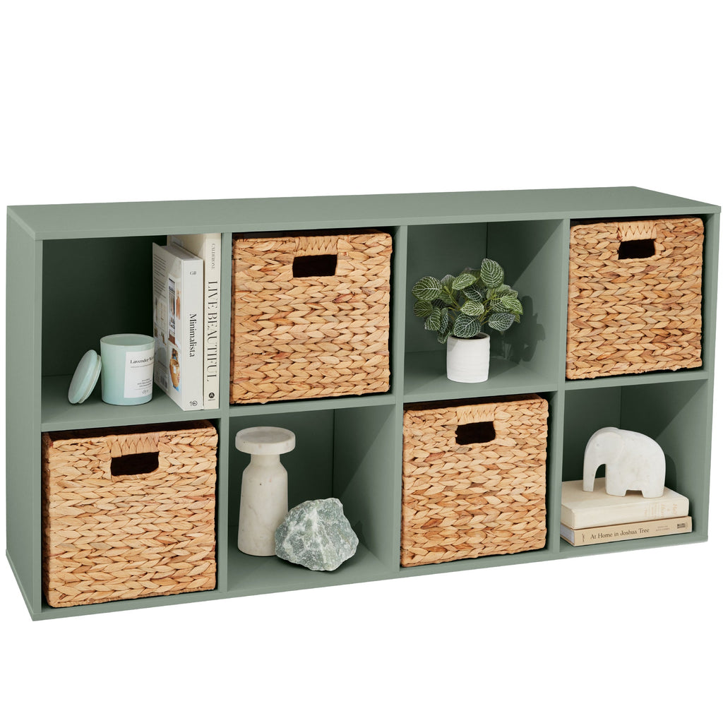 8-Cube Bookshelf 13.5in Storage Display w/ Removable Panels Customizable