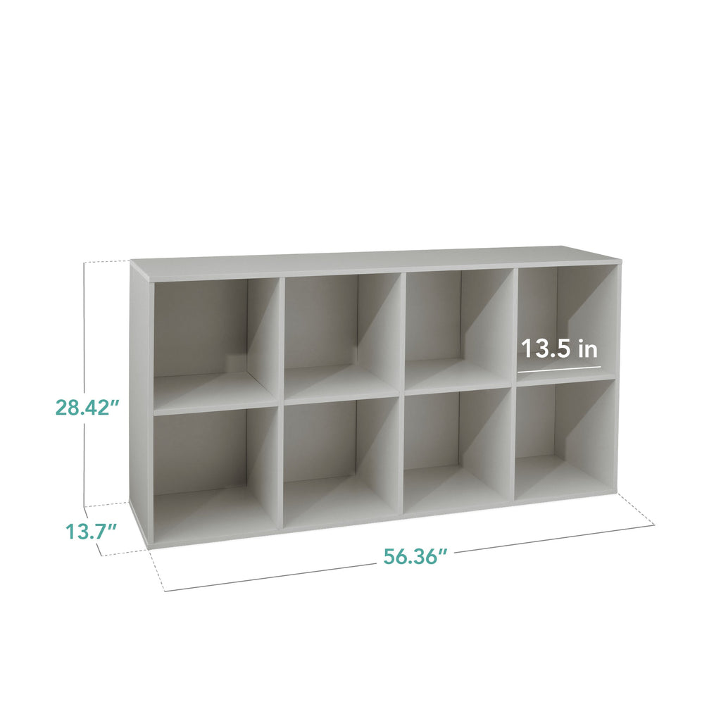 8-Cube Bookshelf 13.5in Storage Display w/ Removable Panels Customizable