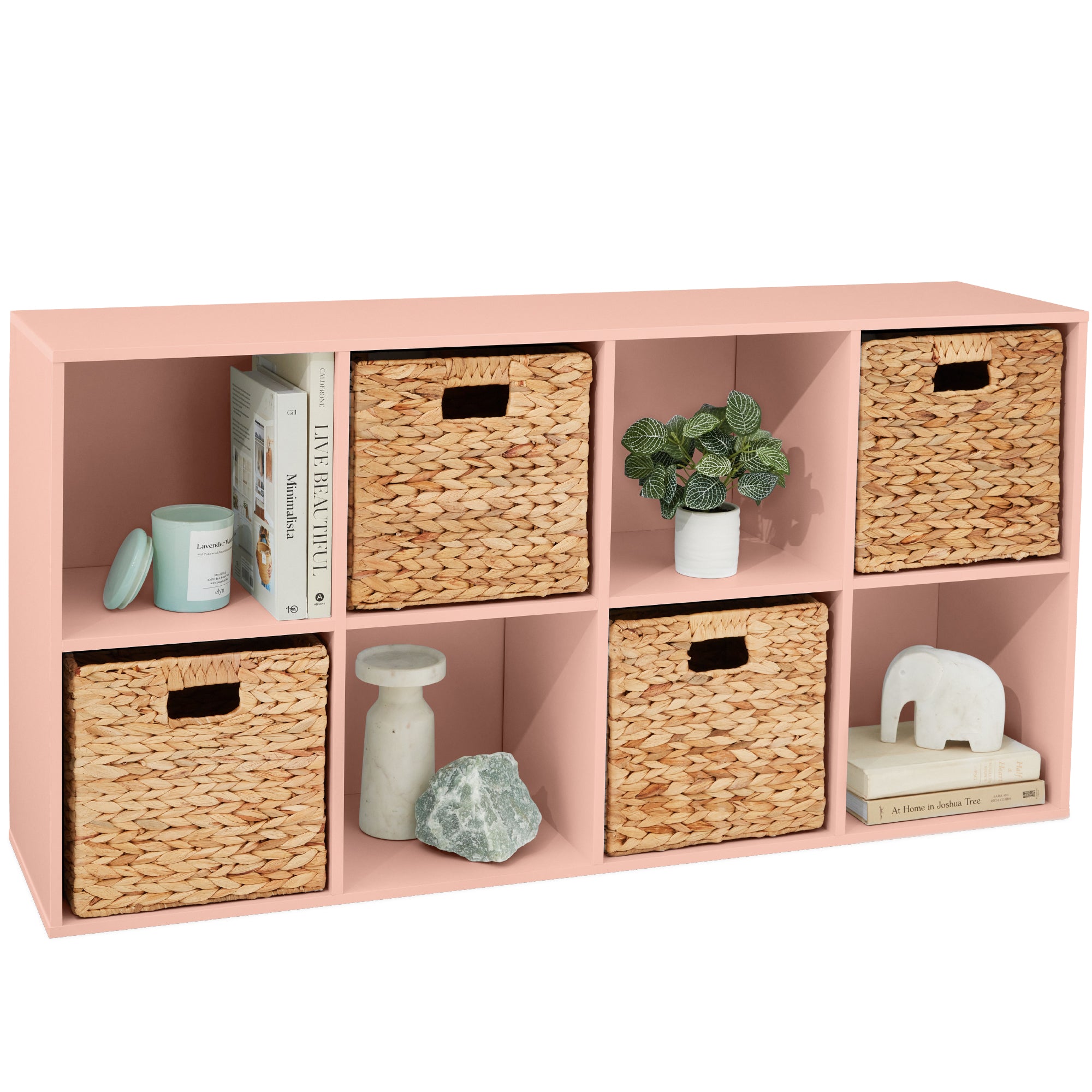 8-Cube Bookshelf 13.5in Storage Display w/ Removable Panels Customizable