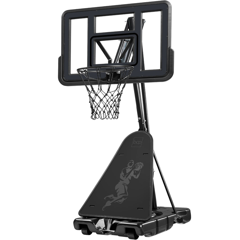 Adjustable 4.4-10ft Basketball Hoop w/ Shatterproof Backboard,Ball Return