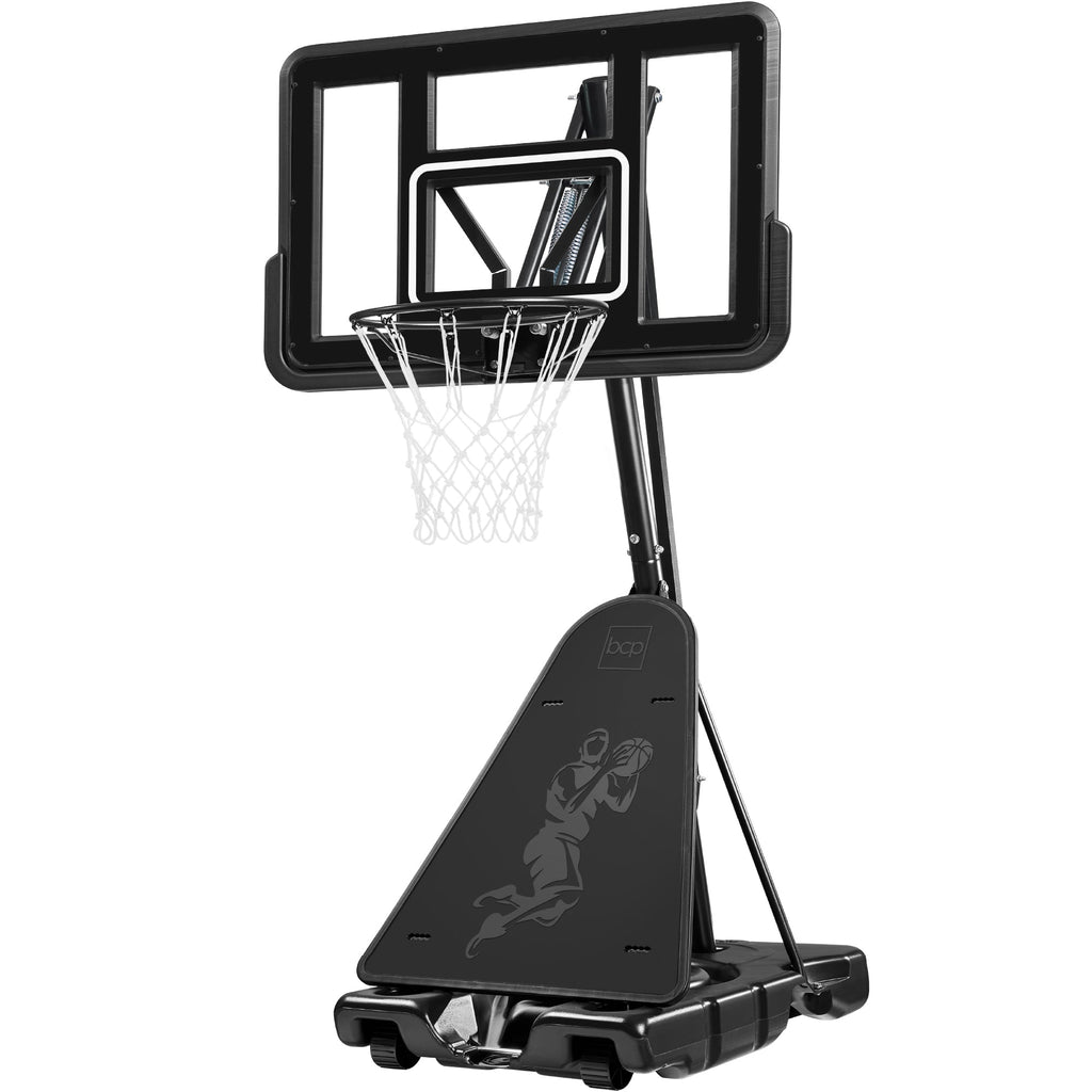 Adjustable 4.4-10ft Basketball Hoop w/ Shatterproof Backboard,Ball Return