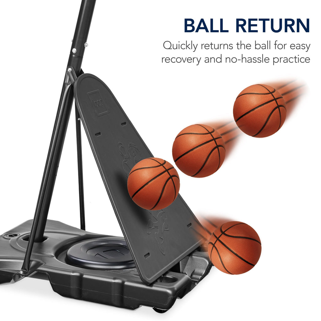 Adjustable 4.4-10ft Basketball Hoop w/ Shatterproof Backboard,Ball Return