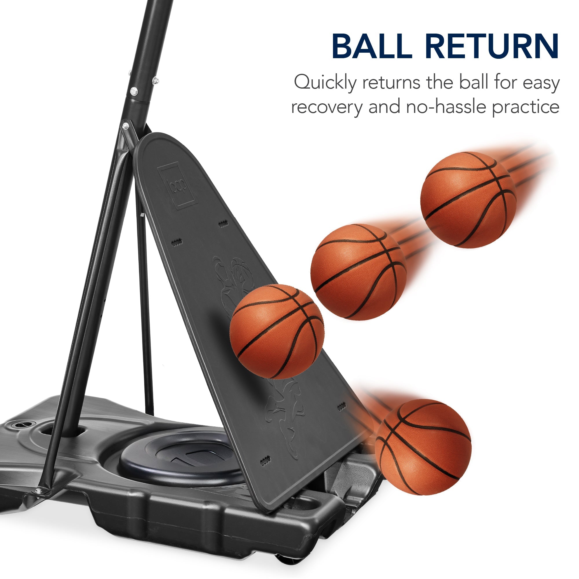 Adjustable 4.4-10ft Basketball Hoop w/ Shatterproof Backboard,Ball Return