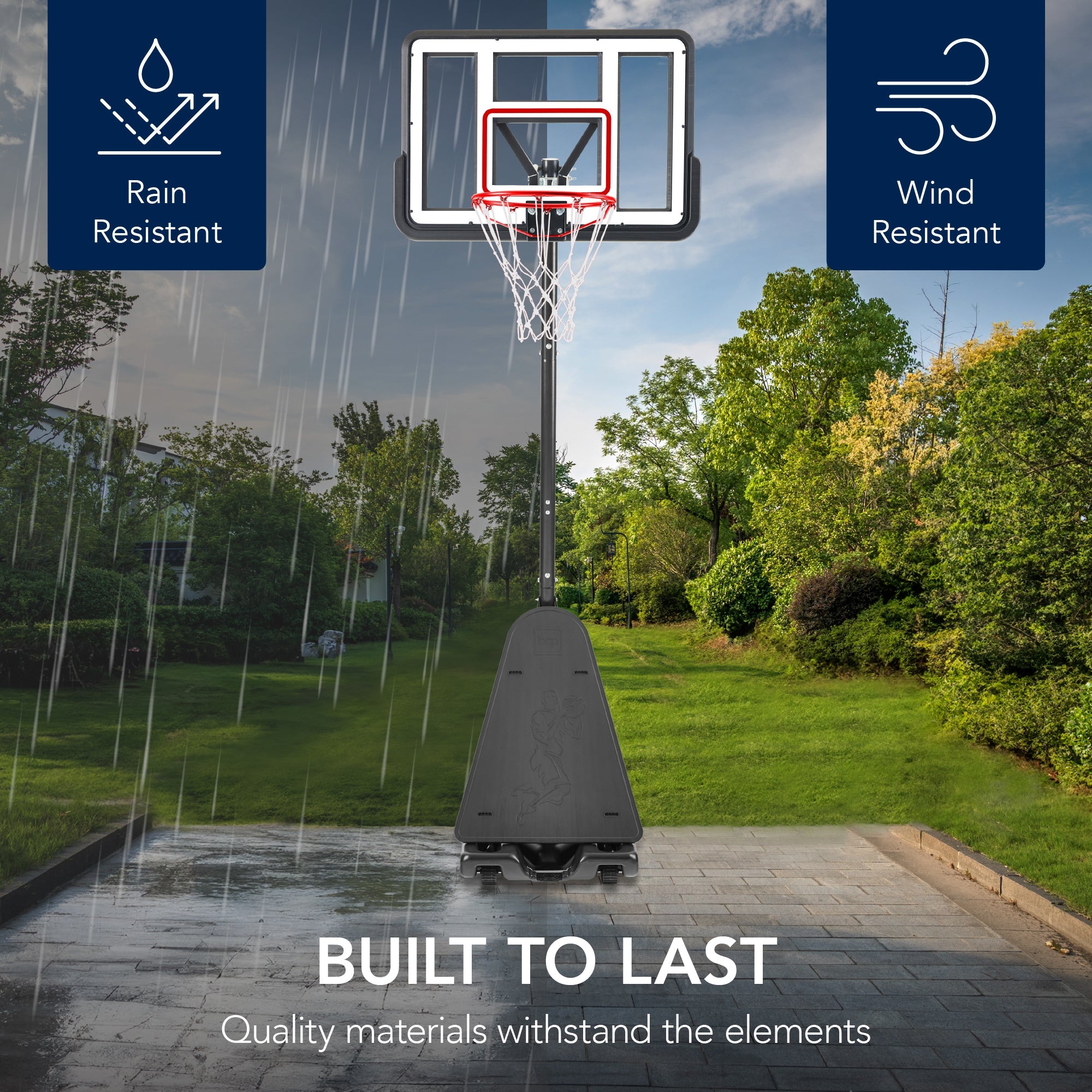 Adjustable 4.4-10ft Basketball Hoop w/ Shatterproof Backboard,Ball Return