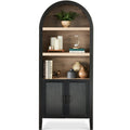 72\" Tall Arched Pantry Cabinet w/ Doors 5-Tier Storage Cabinet w/ Shelves